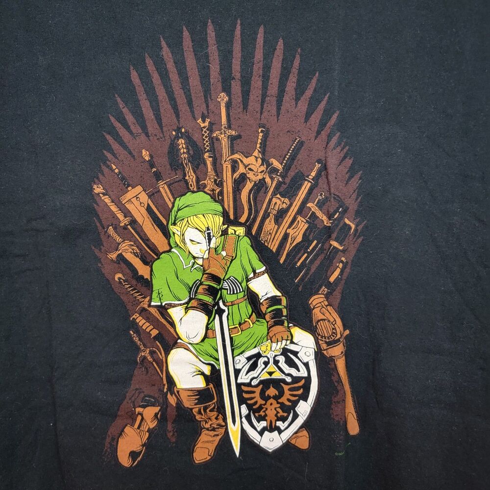 Zelda Graphic Tee Link Game of Thrones Style SS Black - Size XL